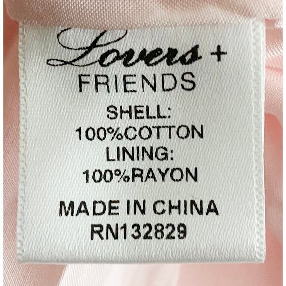 Lovers & Friends Women's Ami Mini Dress Shirred Ruffled Pink Stripes Tie Straps - Picture 11 of 12